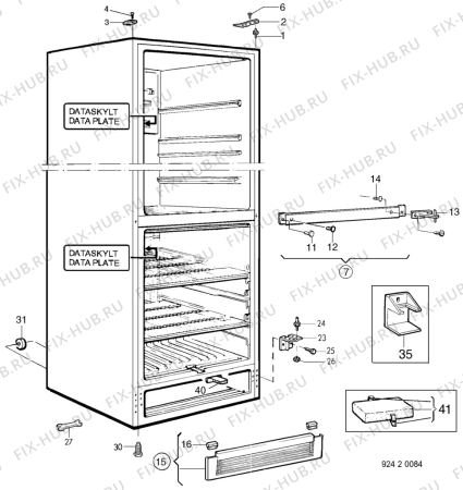 Взрыв-схема холодильника Electrolux TR1177G - Схема узла C10 Cabinet